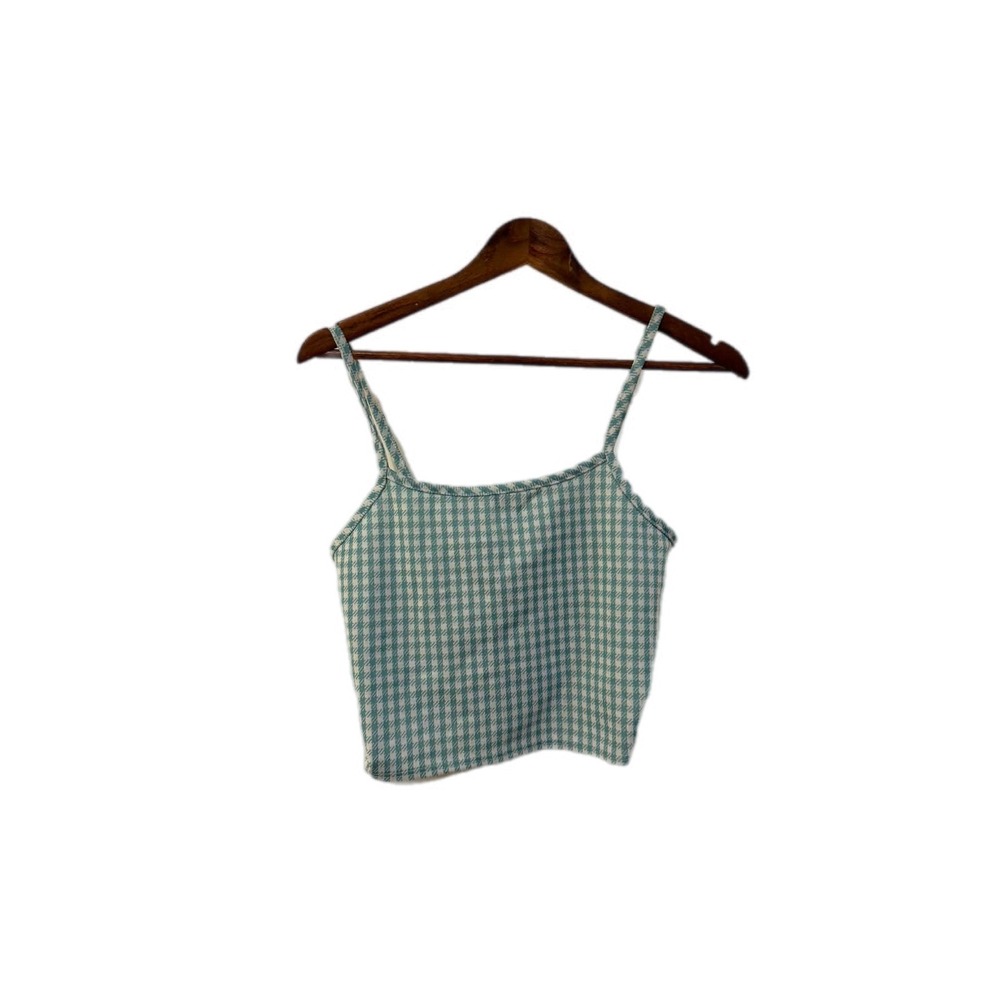 Brit & Bri Crop‎ Top Womens Large NWT Houndstooth Spaghetti Strap Camisole